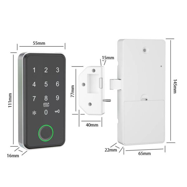 Cabinet SmartLock Pro - With Fingerprint, Passcode, Card & TT Mobile App - Image 3
